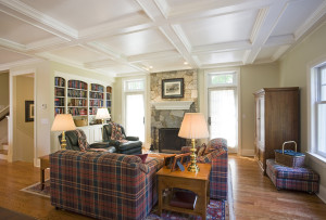 painted coffered ceiling