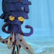 paper mache octopus in ocean