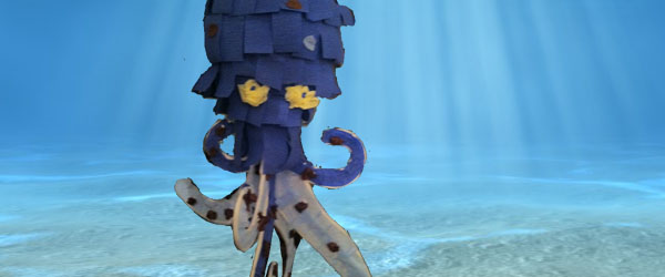 paper mache octopus in ocean